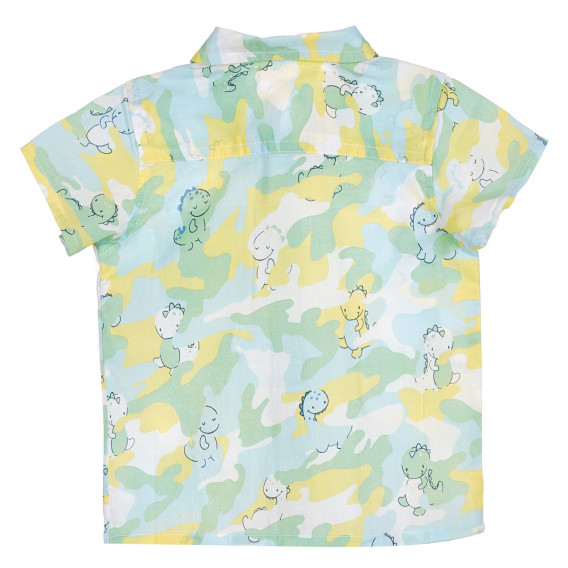 Βαμβακερό, πολύχρωμο, βρεφικό πουκάμισο με τυπωμένα σχέδια Benetton 227820 4