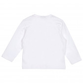 Βαμβακερή μπλούζα με πολύχρωμη γραφική εκτύπωση, λευκό Benetton 227848 4