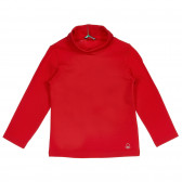 Βαμβακερή μπλούζα με κολάρο πόλο, κόκκινο Benetton 227849 