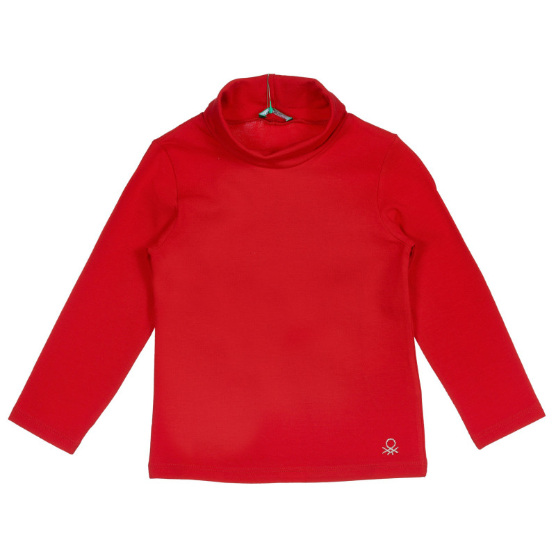 Βαμβακερή μπλούζα με κολάρο πόλο, κόκκινο  227849