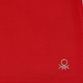 Βαμβακερή μπλούζα με κολάρο πόλο, κόκκινο Benetton 227850 2