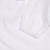 Βαμβακερή, βρεφική μπλούζα με στρογγυλό γιακά, λευκή Benetton 227854 2