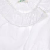 Βαμβακερή, βρεφική μπλούζα με στρογγυλό γιακά, λευκή Benetton 227855 3