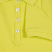 Βαμβακερή, κοντομάνικη μπλούζα με γιακά, κίτρινη Benetton 227871 3