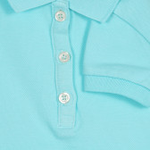 Βαμβακερή, κοντομάνικη μπλούζα με γιακά, γαλάζια Benetton 227875 3