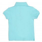 Βαμβακερή, κοντομάνικη μπλούζα με γιακά, γαλάζια Benetton 227876 4