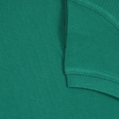 Βαμβακερή, κοντομάνικη μπλούζα με γιακά, πράσινη Benetton 227961 3