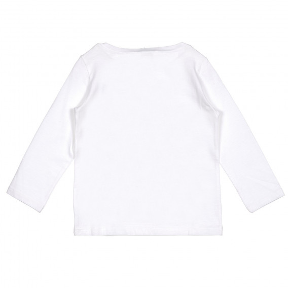 Βαμβακερή, βρεφική μπλούζα, σε λευκό χρώμα με επιγραφή Benetton 227966 4