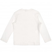 Βαμβακερή μπλούζα με πολύχρωμη γραφική εκτύπωση, σε λευκό χρώμα Benetton 228016 4