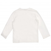 Βαμβακερή μπλούζα με πολύχρωμα γραφικά, σε λευκό Benetton 228020 4