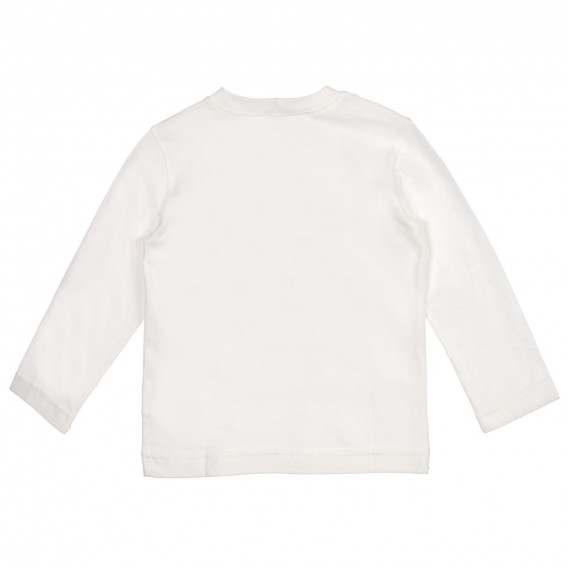 Βαμβακερή μπλούζα με πολύχρωμα γραφικά, σε λευκό Benetton 228020 4