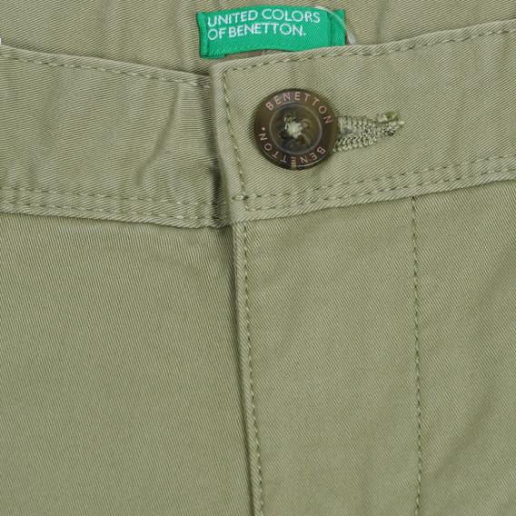 Βαμβακερό παντελόνι, σε πράσινο χρώμα Benetton 228074 2