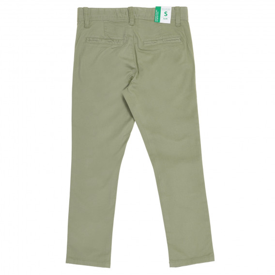 Βαμβακερό παντελόνι, σε πράσινο χρώμα Benetton 228076 4