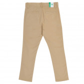 Βαμβακερό παντελόνι, σε μπεζ χρώμα Benetton 228088 4