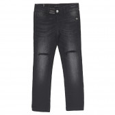Τζιν παντελόνι με φθαρμένη όψη, μαύρο Sisley 228089 