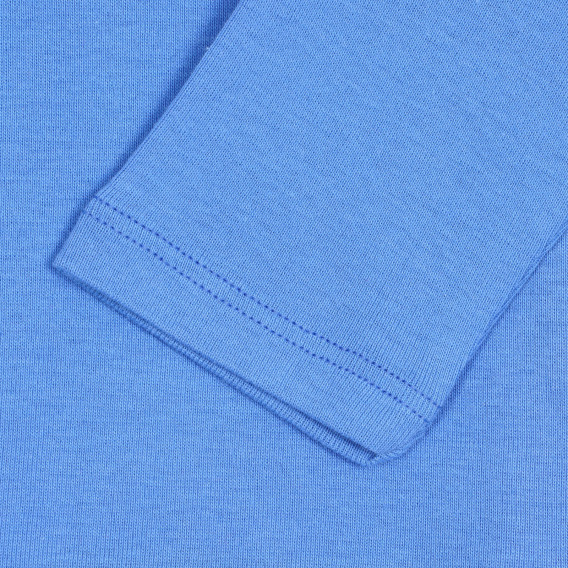 Βαμβακερή μπλούζα με μπροκάρ σχέδιο, μπλε Benetton 228175 3