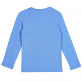 Βαμβακερή μπλούζα με μπροκάρ σχέδιο, μπλε Benetton 228176 4