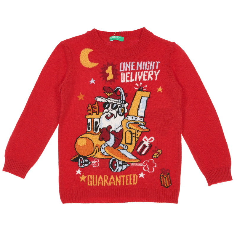 Χριστουγεννιάτικο πουλόβερ με κόκκινα μοτίβα  228230