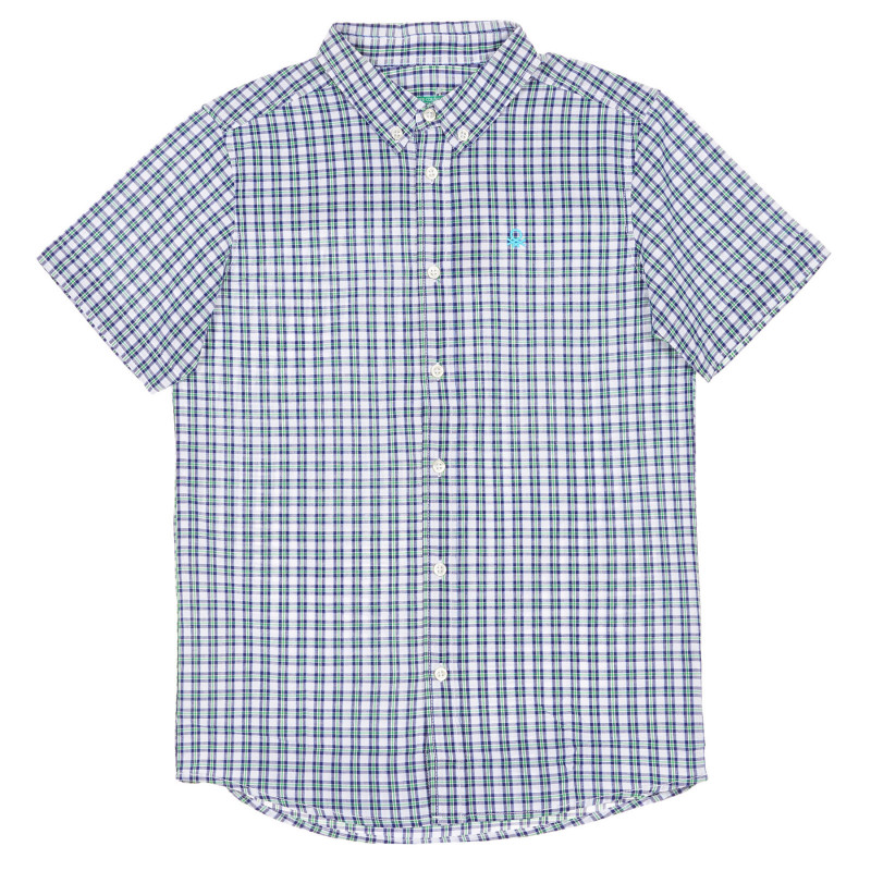 Βαμβακερό, καρό πουκάμισο με κοντά μανίκια, πολύχρωμο  228266
