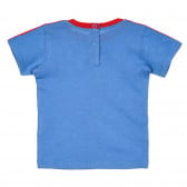 Βαμβακερό μπλουζάκι με κόκκινο περίγραμμα και επιγραφή για ένα μωρό, μπλε Benetton 228321 4