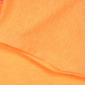 Κοντομάνικη μπλούζα με κεντητό λογότυπο, πορτοκαλί Benetton 228348 3