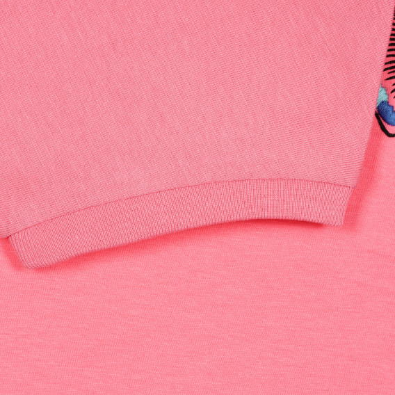 Βαμβακερή μπλούζα με κοντά μανίκια και τύπωμα σε ροζ χρώμα Benetton 228352 3