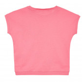 Βαμβακερή μπλούζα με κοντά μανίκια και τύπωμα σε ροζ χρώμα Benetton 228353 4