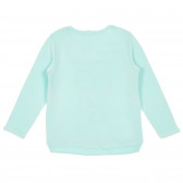 Βαμβακερή μπλούζα με επιγραφή για ένα μωρό, ανοιχτό μπλε Benetton 228405 4