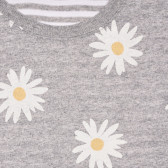 Βαμβακερό μπλουζάκι με floral τύπωμα, γκρι Benetton 228419 2