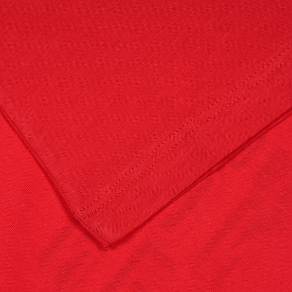 Βαμβακερή μπλούζα με κοντά μανίκια και επώνυμη επιγραφή, κόκκινο Benetton 228444 3