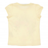 Βαμβακερό μπλουζάκι με floral τύπωμα και απλικέ για ένα μωρό, κίτρινο Benetton 228449 4