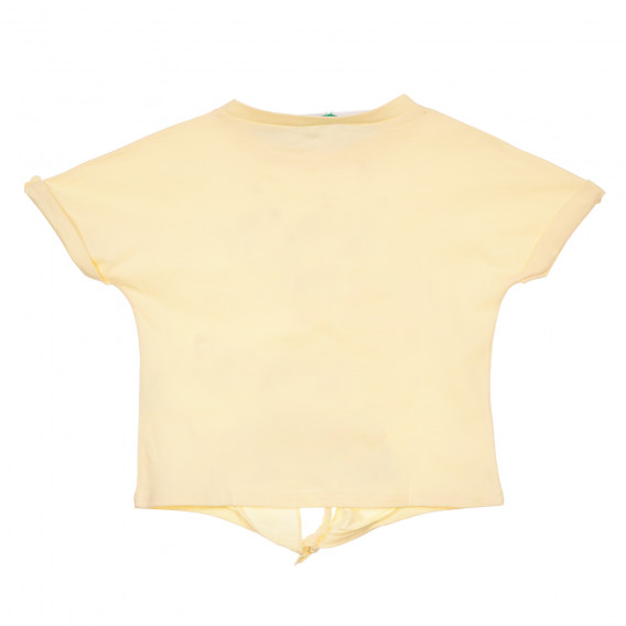 Βαμβακερό μπλουζάκι με τύπωμα, σε κίτρινο χρώμα Benetton 228453 4