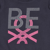 Βαμβακερή μπλούζα με το λογότυπο της μάρκας για ένα μωρό, σκούρο μπλε Benetton 228471 2
