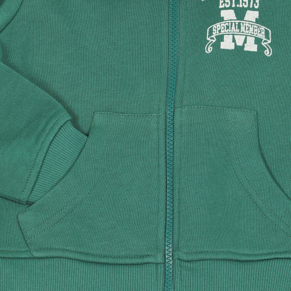 Βαμβακερή μπλούζα με απλικέ για ένα μωρό, πράσινο Benetton 228476 3