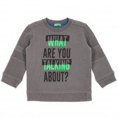 Βαμβακερή μπλούζα με τύπωμα για ένα μωρό, σε γκρι χρώμα Benetton 228482 