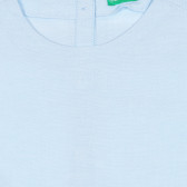 Βαμβακερή μπλούζα με μακριά μανίκια και κορδέλα, ανοιχτό μπλε Benetton 228495 2