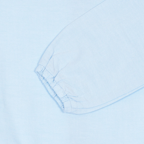 Βαμβακερή μπλούζα με μακριά μανίκια και κορδέλα, ανοιχτό μπλε Benetton 228496 3