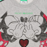 Βαμβακερή μπλούζα με Μίκυ και μίνι εκτύπωση για ένα μωρό, γκρι Benetton 228523 2