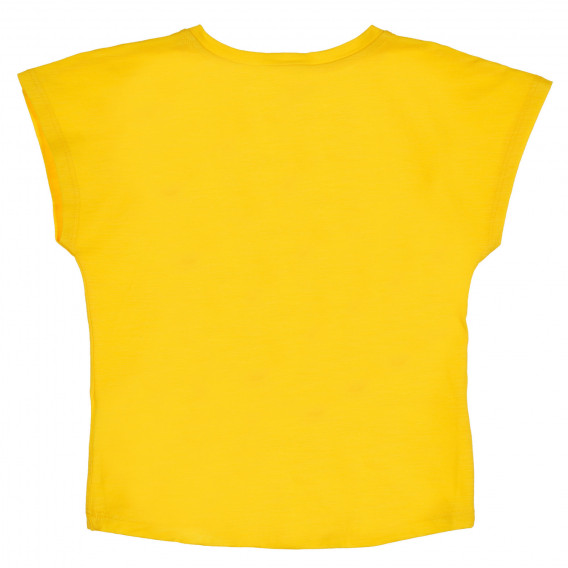 Βαμβακερό μπλουζάκι με γραφική εκτύπωση για ένα μωρό, κίτρινο Benetton 228567 4