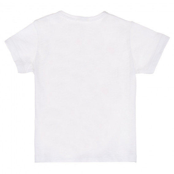 Βαμβακερό μπλουζάκι με γραφική εκτύπωση σε λευκό χρώμα. Benetton 228579 4