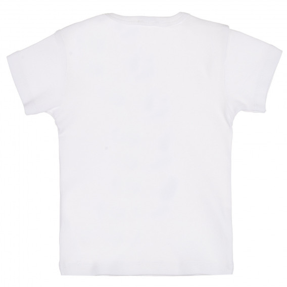 Βαμβακερό μπλουζάκι με τύπωμα λαγουδάκι για λευκό, λευκό Benetton 228591 4
