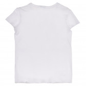 Βαμβακερό μπλουζάκι με πούλιες επιγραφή, λευκό Benetton 228598 4