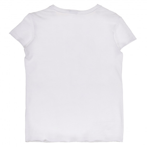 Βαμβακερό μπλουζάκι με πούλιες επιγραφή, λευκό Benetton 228598 4
