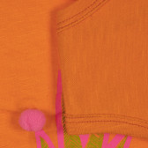 Βαμβακερή μπλούζα με τύπωμα ανανά, πορτοκαλί Benetton 228605 3