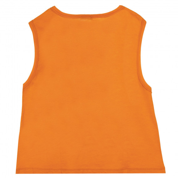 Βαμβακερή μπλούζα με τύπωμα ανανά, πορτοκαλί Benetton 228606 4
