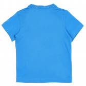 Βαμβακερό μπλουζάκι με την επιγραφή της μάρκας για ένα μωρό, μπλε Benetton 228622 4