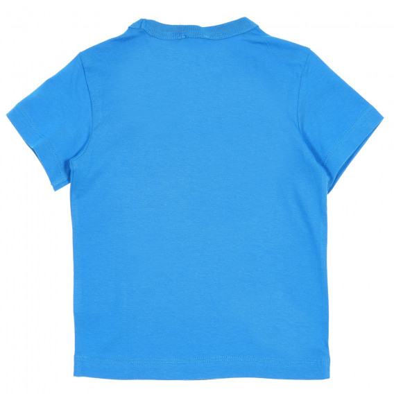 Βαμβακερό μπλουζάκι με την επιγραφή της μάρκας για ένα μωρό, μπλε Benetton 228622 4