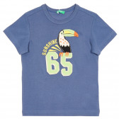 Βαμβακερό μπλουζάκι με απλικέ για ένα μωρό, μπλε Benetton 228635 