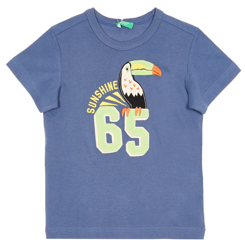 Βαμβακερό μπλουζάκι με απλικέ για ένα μωρό, μπλε  228635