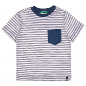 Βαμβακερό ριγέ μπλουζάκι με τσέπη για ένα μωρό Benetton 228639 